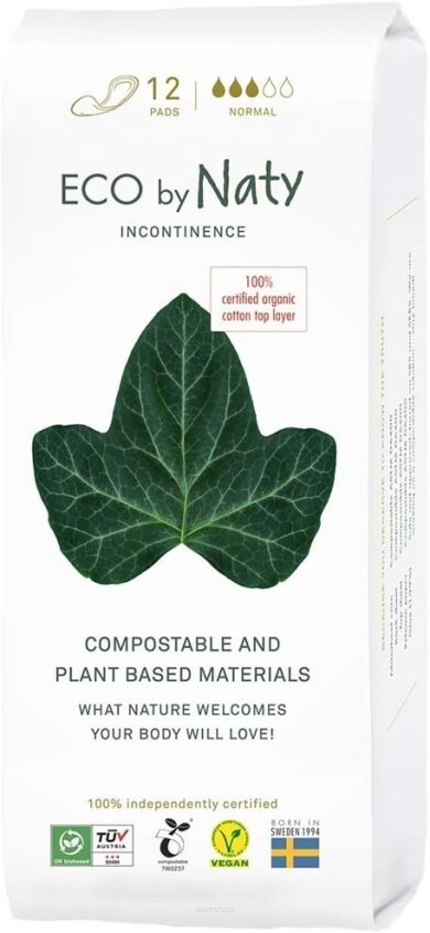 Ekologiczne wkładki na nietrzymanie moczu, normal,10 szt.