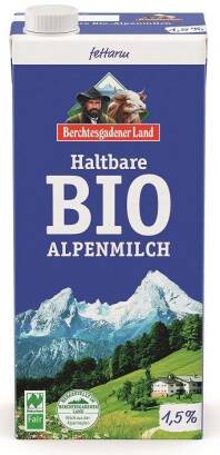 MLEKO ALPEJSKIE UHT (min. 1,5 % TŁUSZCZU) BIO 1 L - BERCHTESGADENER LAND