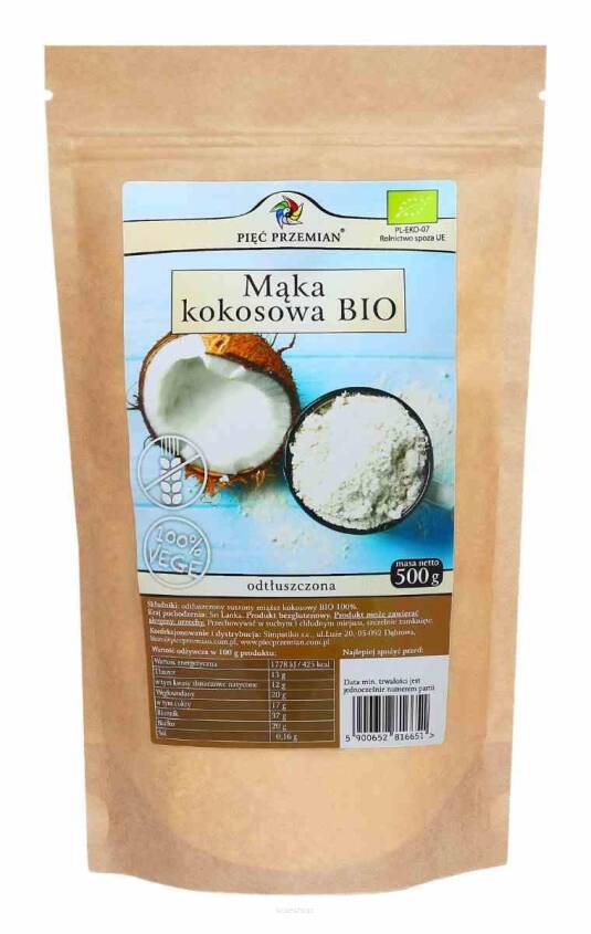 Mąka kokosowa BIO 500 g - Pięć Przemian