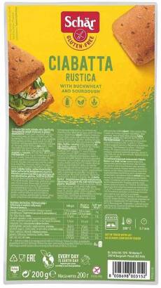 Ciabatta rustica- bułki wieloz. BEZGL. 200 g