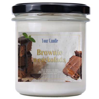 ŚWIECA SOJOWA BROWNIE Z CZEKOLADĄ 300 ml - YOUR CANDLE