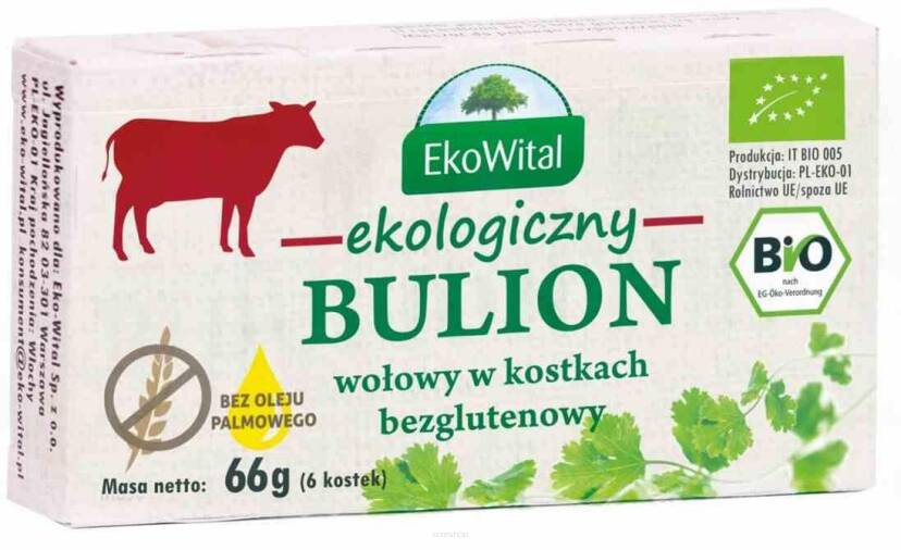 Bulion wołowy w kostkach bez oleju palmowego BEZGL. BIO 66 g