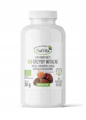Grzyby Witalne BIO Mix Reishi, Cordyceps, Chaga w kapsułkach 50 g -
NatVita