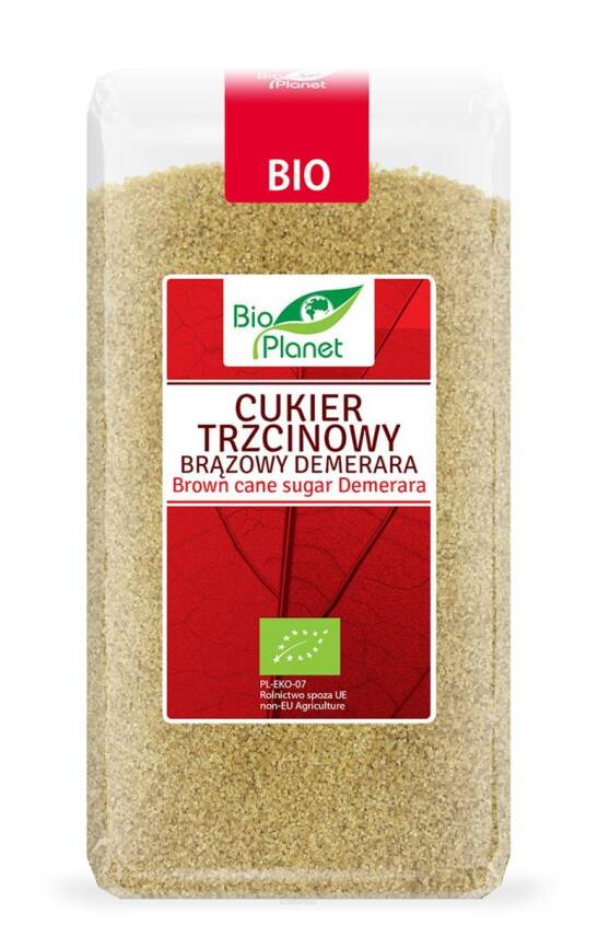 CUKIER TRZCINOWY BRĄZOWY DEMERARA BIO 500 g - BIO PLANET