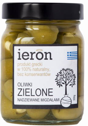 Oliwki zielone nadziewane migdałami 350g IERON