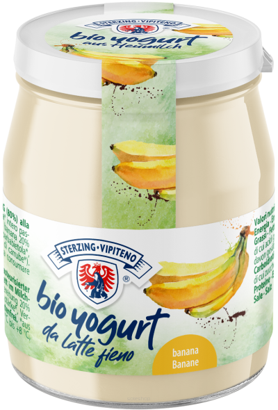 JOGURT BANANOWY Z MLEKA SIENNEGO BIO 150 g - STERZING-VIPITENO