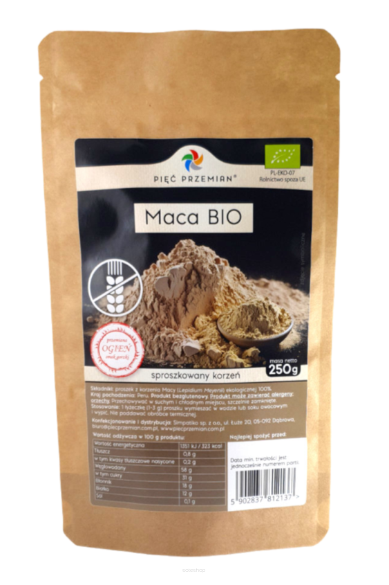 Maca bezglutenowa BIO 250 g - Pięć Przemian