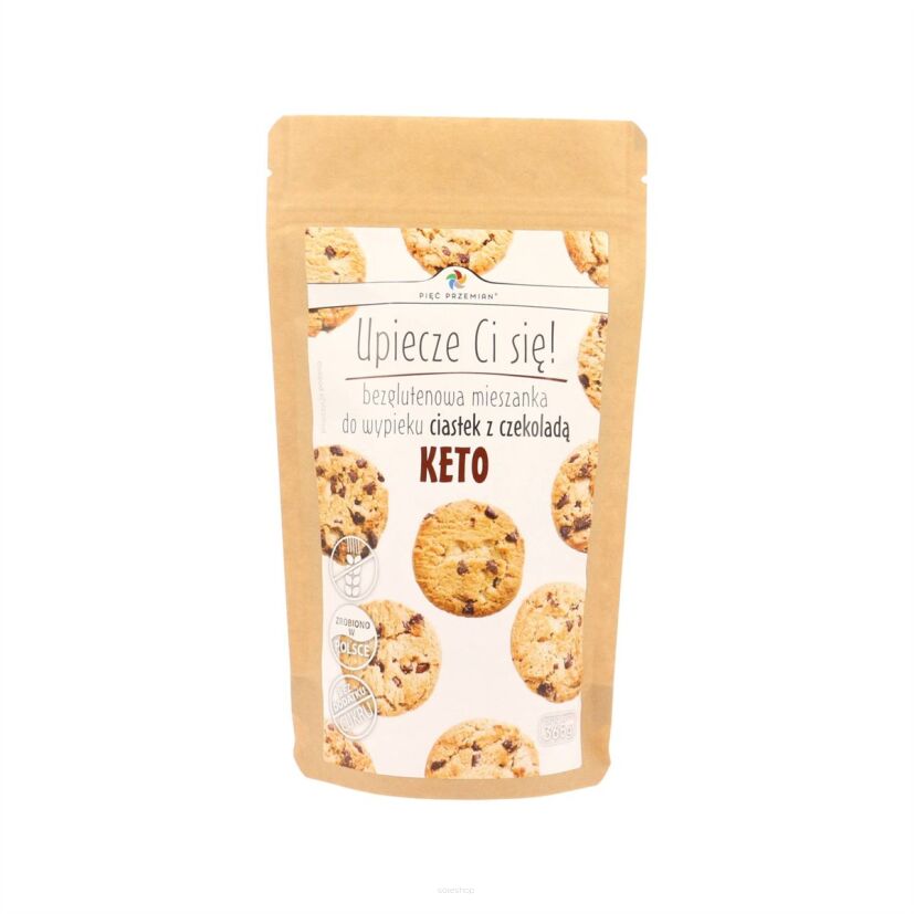 Mieszanka na keto ciastka z czekoladą bezglutenowe 365 g - Pięć Przemian