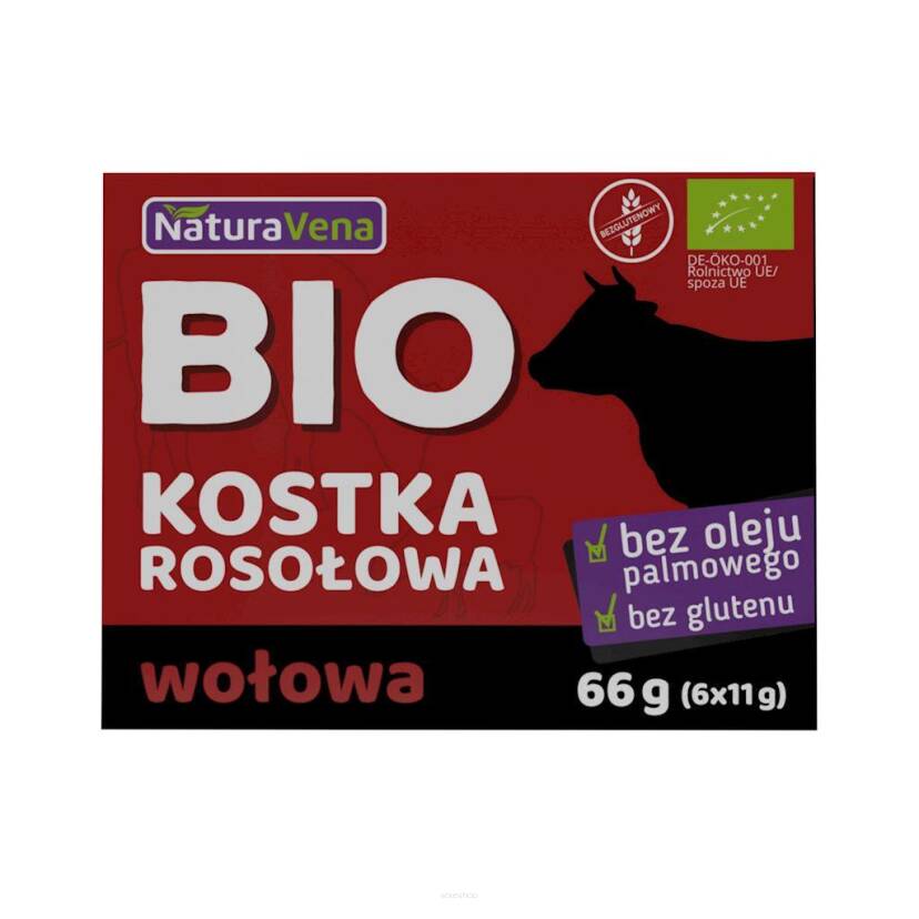 BULION - KOSTKI WOŁOWE BEZGLUTENOWA BIO 66 g - NATURAVENA