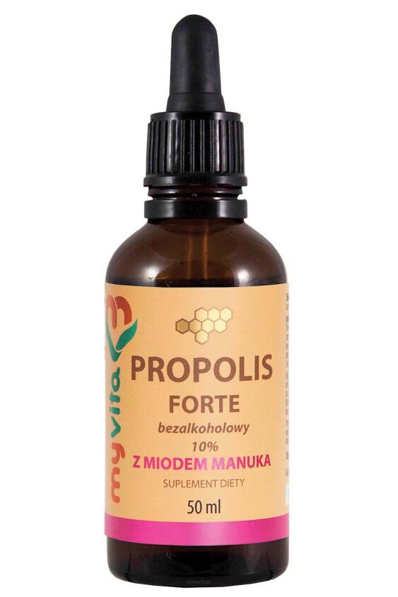 MyVita Propolis Forte bezalkoholowy z miodem Manuka 10% krople 50ml