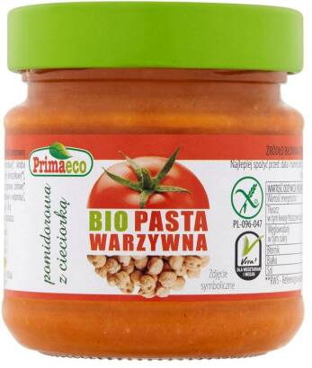 PASTA WARZYWNA POMIDOROWA Z CIECIORKĄ BEZGLUTENOWA BIO 160 g - PRIMAECO