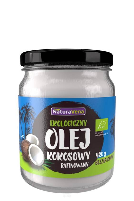 OLEJ KOKOSOWY BEZWONNY BIO 420 g - NATURAVENA