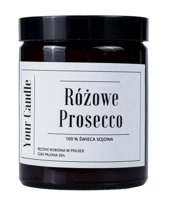 ŚWIECA SOJOWA RÓŻOWE PROSECCO 180 ml - YOUR CANDLE