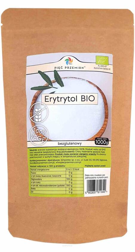 Erytrytol BIO 1000 g - Pięć Przemian