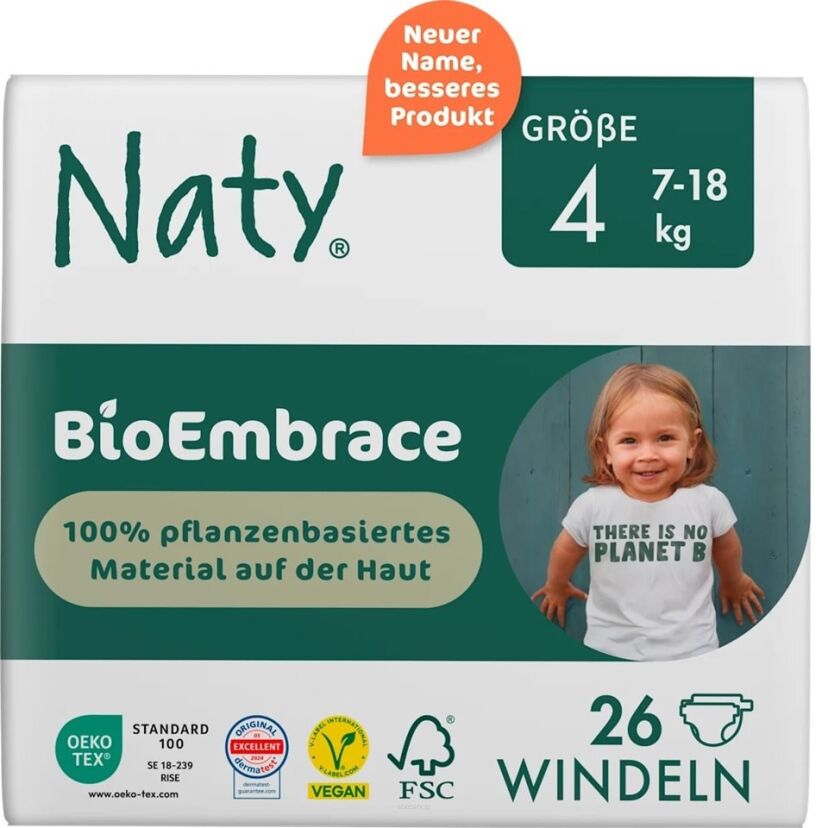 Ekologiczne pieluchy jednorazowe, rozmiar 4, 7-18 kg, 26 szt