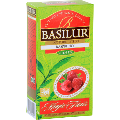 Herbata zielona RASPBERRY saszetki 25x1,5g - Basilur