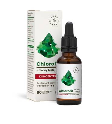 Chlorofil z morwy białej, koncentrat - krople (30ml) Aura Herbals