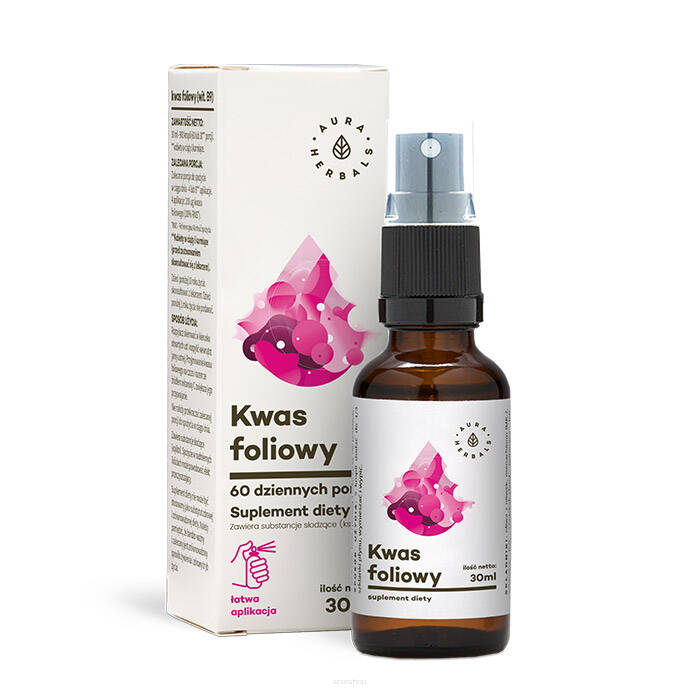 Witamina B9 (Kwas foliowy) - aerozol (30ml) - Aura Herbals