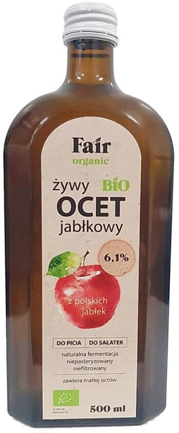 OCET JABŁKOWY 6,1 % NIEFILTROWANY BIO 500 ml - FAIR ORGANIC