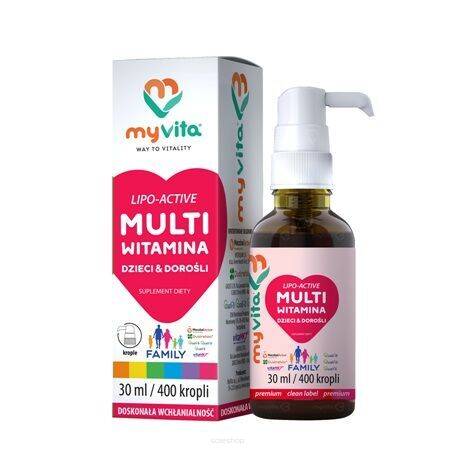 Multiwitamina Lipo-Active Family Dzieci i Dorośli - krople 30ml - MyVita