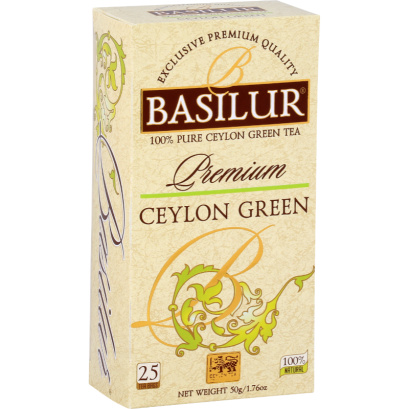 Herbata zielona PREMIUM CEYLON GREEN w saszet. 25x2g - Basilur