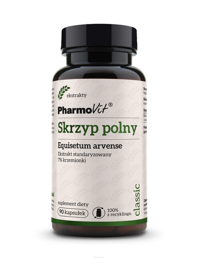 Skrzyp polny Equisetum arvense Ekstrakt standaryzowany 7% krzemionki 90 kaps | Classic Pharmovit