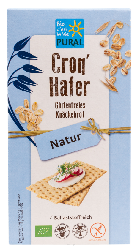 PIECZYWO CHRUPKIE BŁONNIKOWE OWSIANE BEZGLUTENOWE BIO 160 g - PURAL