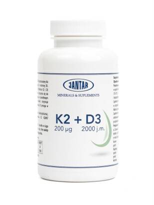 WITAMINA K2 + D3 90 KAPSUŁEK (200 mcg + 50 mcg) - JANTAR