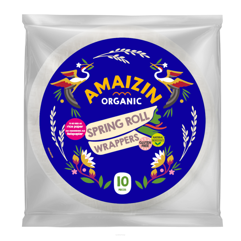 PAPIER NA SPRING ROLLSY I SAJGONKI BEZGLUTENOWY BIO (10 szt.) 100 g - AMAIZIN