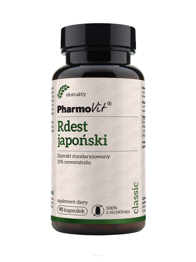 Rdest japoński Ekstrakt standaryzowany 50% resweratrolu 90 kaps | Classic Pharmovit