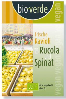 RAVIOLI ŚWIEŻE Z RUKOLĄ I SZPINAKIEM BIO 250 g - BIO VERDE