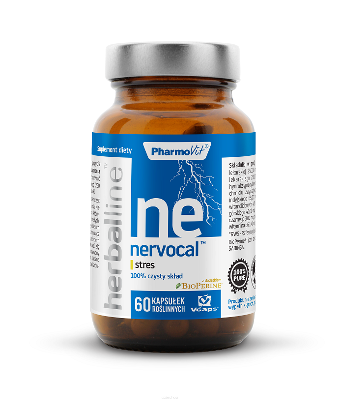 KAPSUŁKI NA STRES (NERVOCAL) BEZGLUTENOWE 60 szt. (25,79 g) - PHARMOVIT (HERBALLINE)