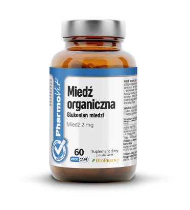 Miedź organiczna 2 mg 60 kaps Vcaps® | Clean Label Pharmovit