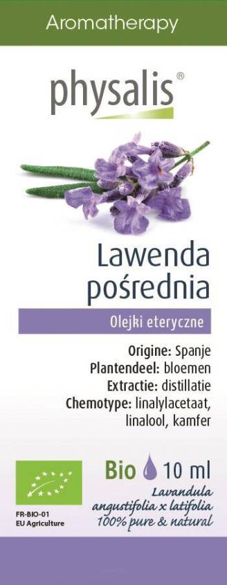 OLEJEK ETERYCZNY LAWENDA POŚREDNIA (LAVANDIN SUPER) BIO 10 ml - PHYSALIS