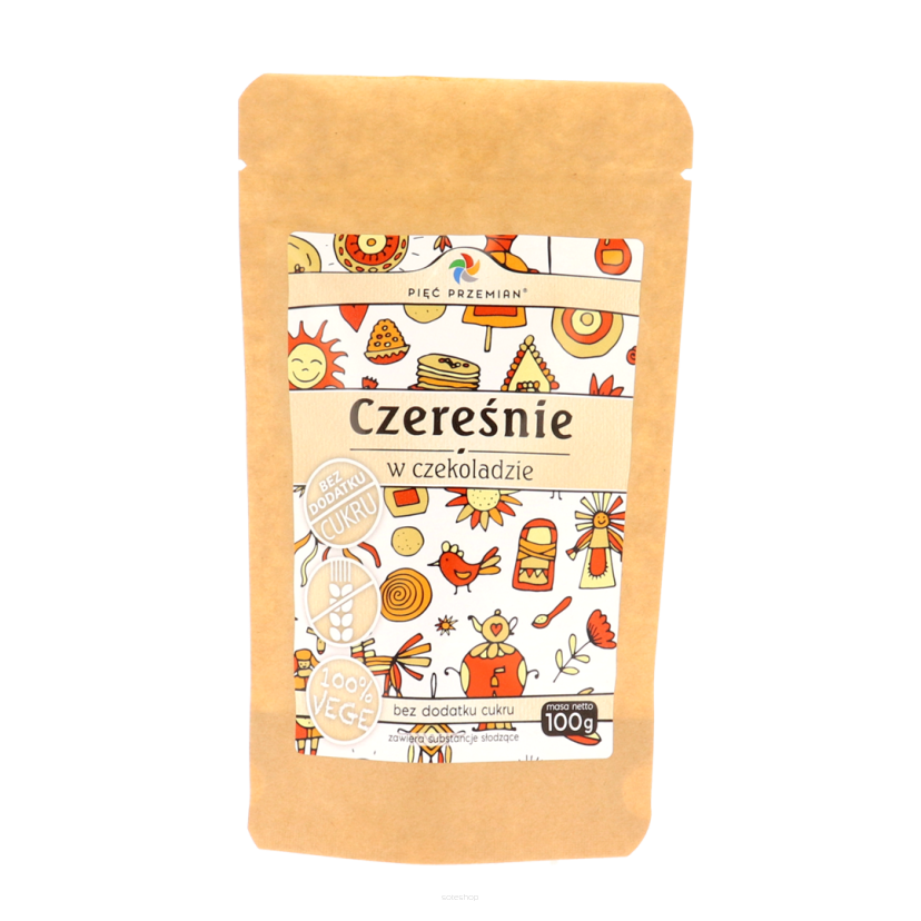 Czereśnie suszone w czekoladzie 100 g - Pięć Przemian