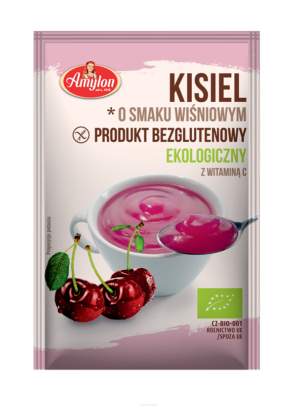 KISIEL O SMAKU WIŚNIOWYM BEZGLUTENOWY BIO 30 g - AMYLON