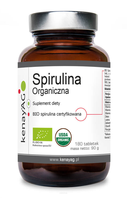 SPIRULINA ORGANICZNA 500 mg 180 tabl. - KenayAg