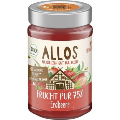 MUS TRUSKAWKOWY (75 % OWOCÓW) BEZGLUTENOWY BIO 200 g - ALLOS