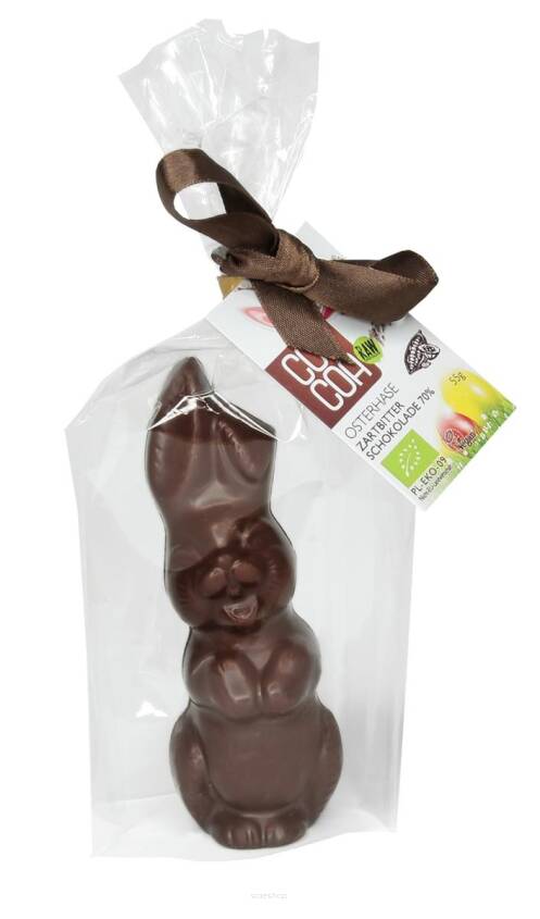 ZAJĄC Z CIEMNEJ CZEKOLADY 70 %  BIO 55 g - COCOA (PRODUKT SEZONOWY)