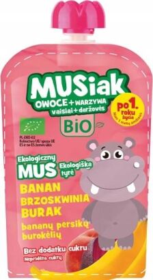 Mus owocowo- warzywny banan brzoskwinia burak  BIO 100 g