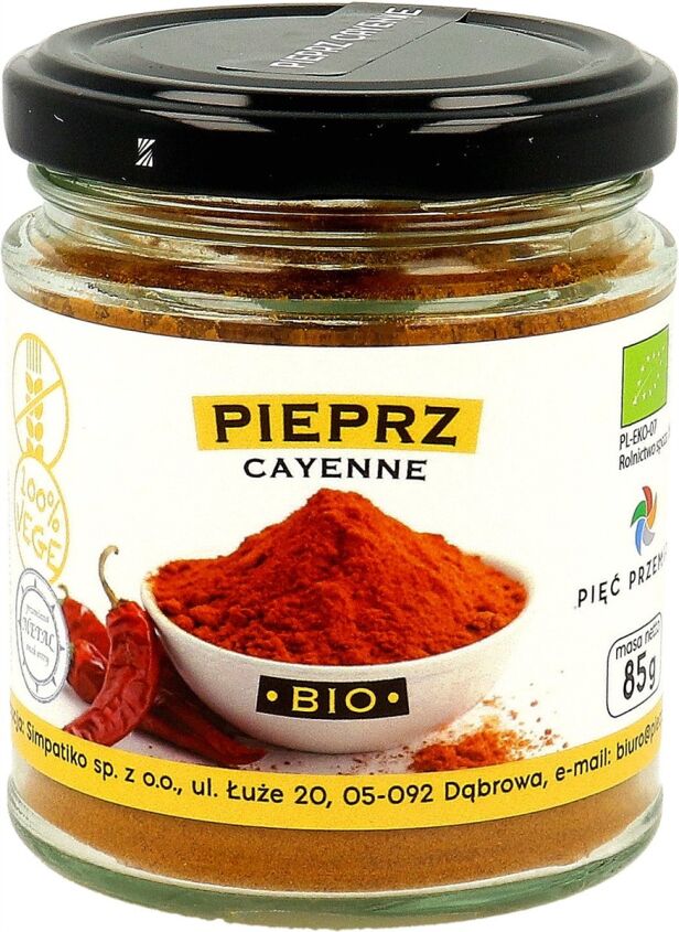 Pieprz cayenne BIO 85 g - Pięć Przemian