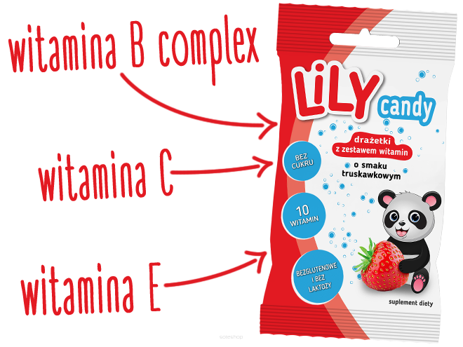 Lily candy drażetki o smaku truskawkowym 40 g - 7Pharma