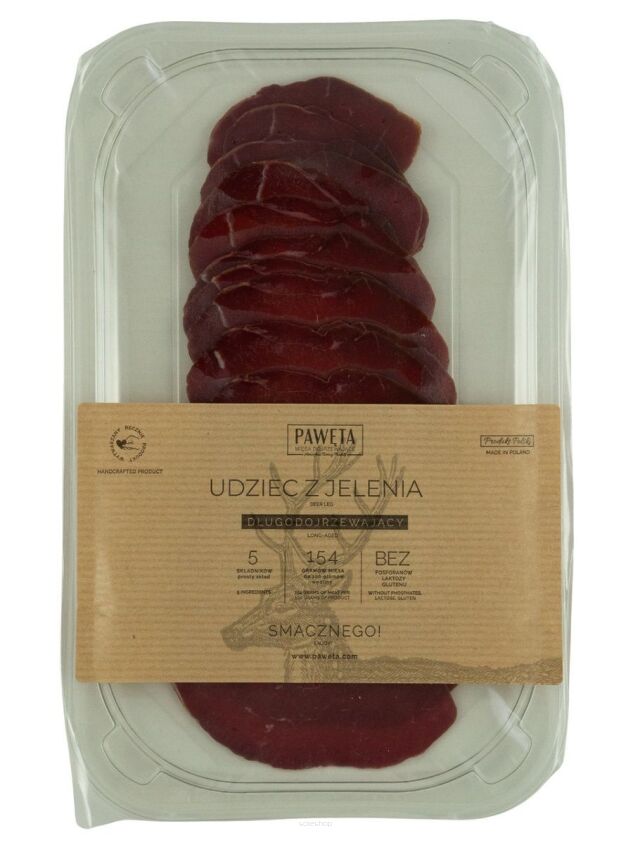 UDZIEC Z JELENIA DOJRZEWAJĄCY PLASTRY BEZGLUTENOWY 65 g - PAWĘTA