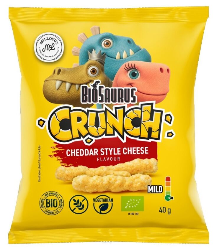 Chrupki kukurydziane Crunch o smaku cheddar BEZGL. BIO 40 g