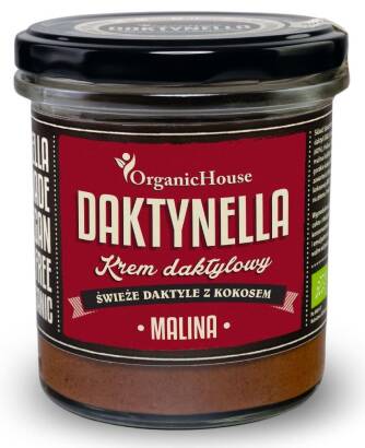 KREM KOKOSOWO - DAKTYLOWY MALINA BEZGLUTENOWY BIO 280 g - ORGANIC HOUSE (DAKTYNELLA)