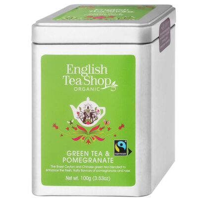 Herbata Zielona Green Tea Pomegranate sypana w puszce 100g BIO