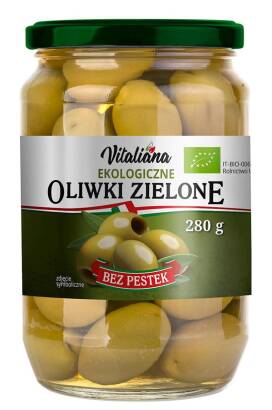 OLIWKI ZIELONE DRYLOWANE W ZALEWIE BIO 280 g - VITALIANA