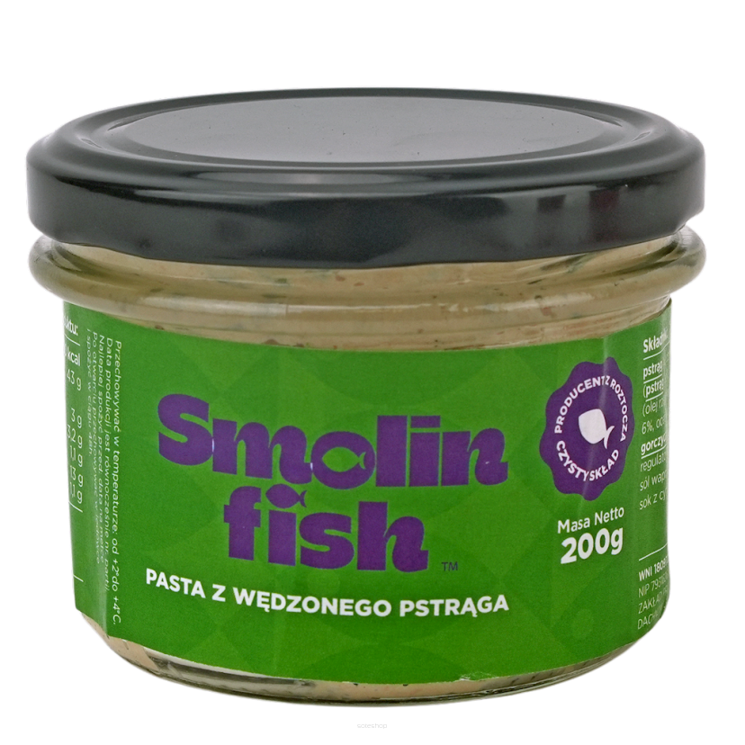 PASTA Z PSTRĄGA WĘDZONEGO BEZGLUTENOWA 200 g - SMOLIN FISH (NA ZAMÓWIENIE)