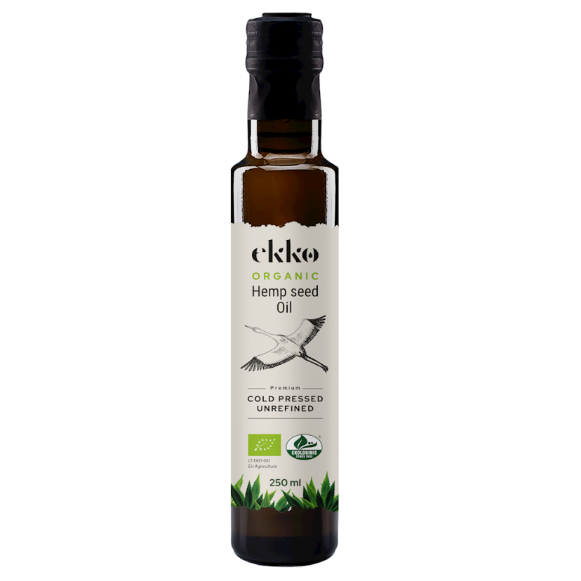 OLEJ KONOPNY TŁOCZONY NA ZIMNO OMEGA-3 BIO 250 ml - EKKO
