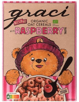 Kółeczka owsiane pełnoziarniste malinowe BIO 300 g